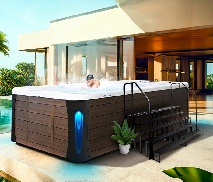 Calspas hot tub being used in a family setting - Murrieta